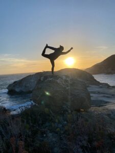 Yoga instructor Carrie Hoffman leading retreat sessions