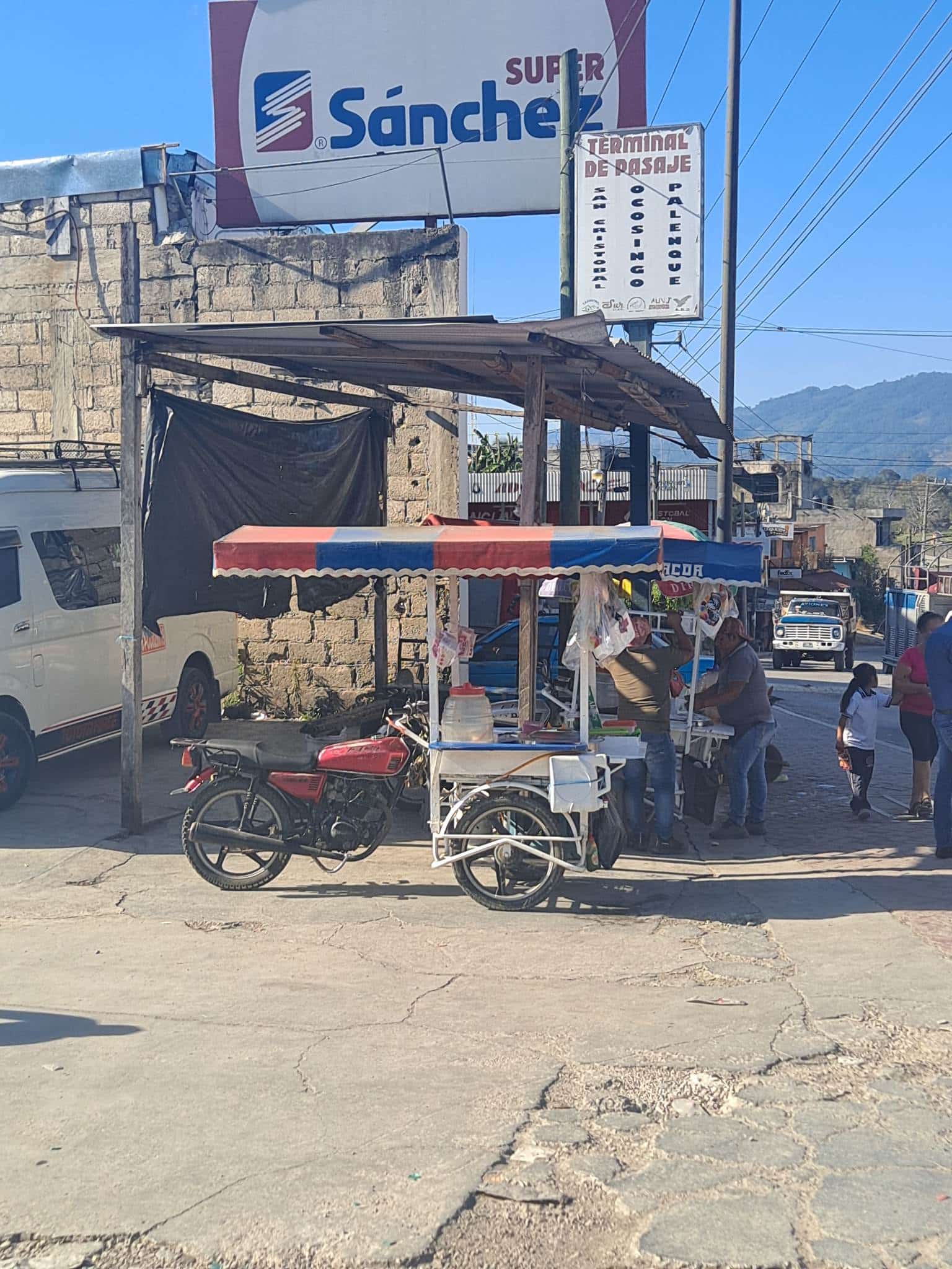 ocosingo, chiapas taco carts near the bus station