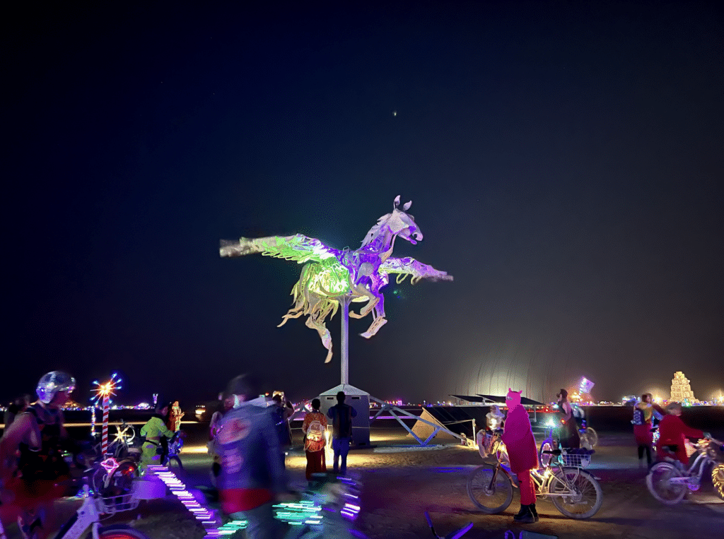 Flying horse Pegasus at Burning Man