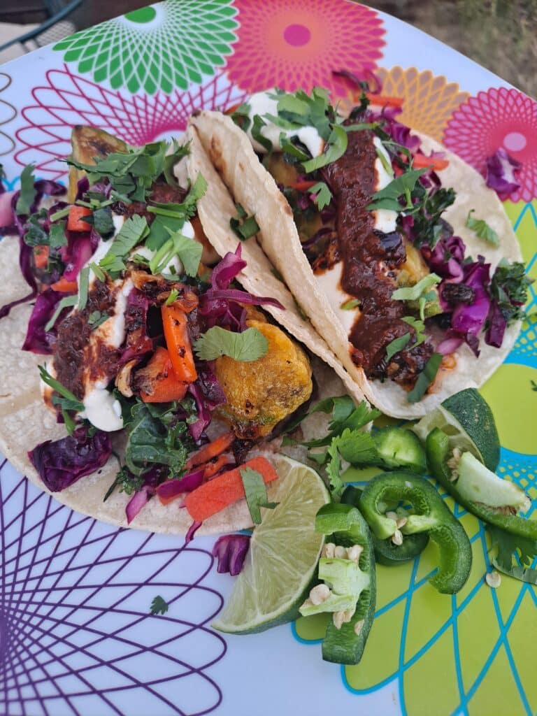 vegan tacos on yoga retreat mexico