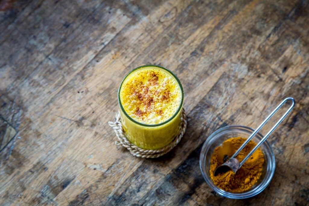 Ayurvedic golden milk latte for settling the nervous system