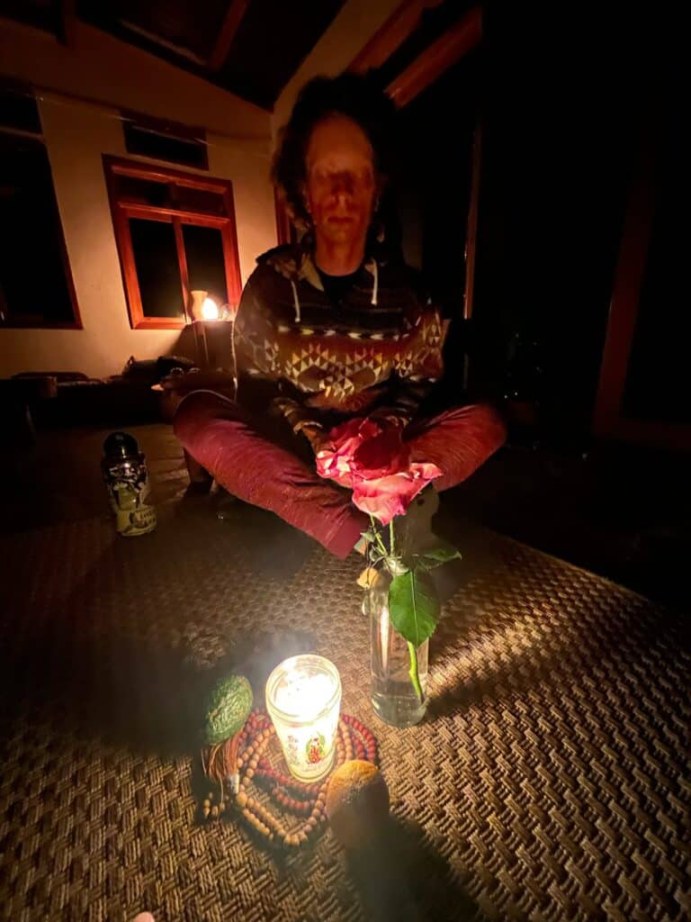 chanting with candle