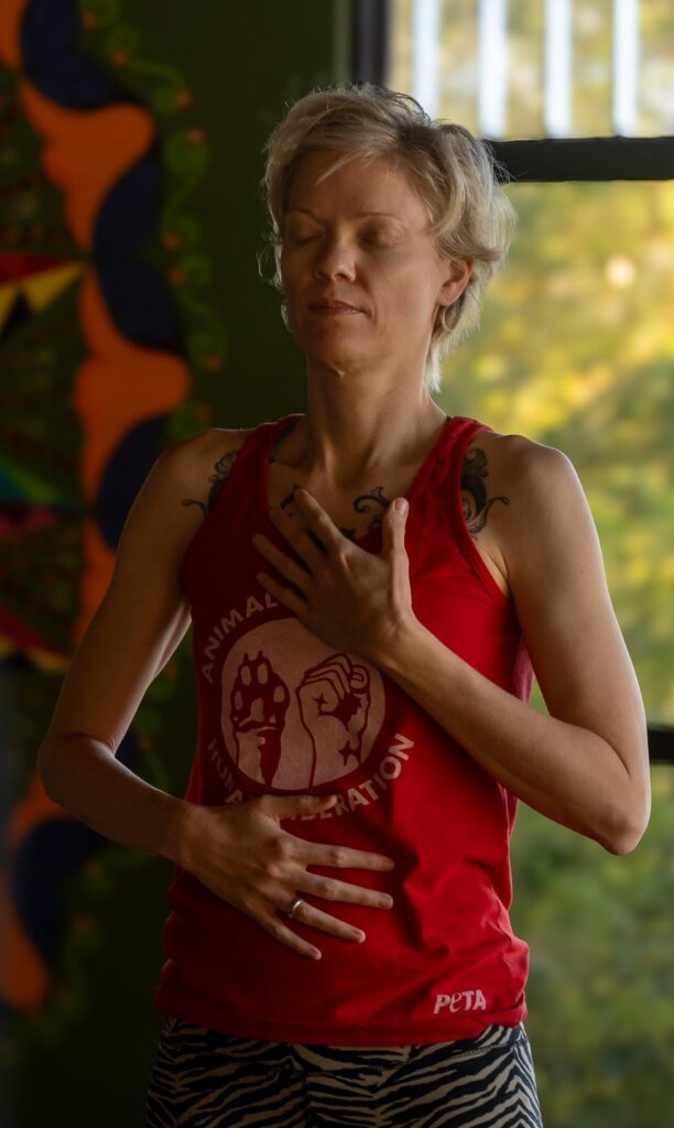 trauma-informed yoga student in Costa Rica