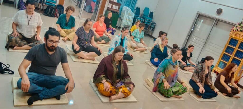 meditating at monk chat in chiang mai yoga retreat thailand