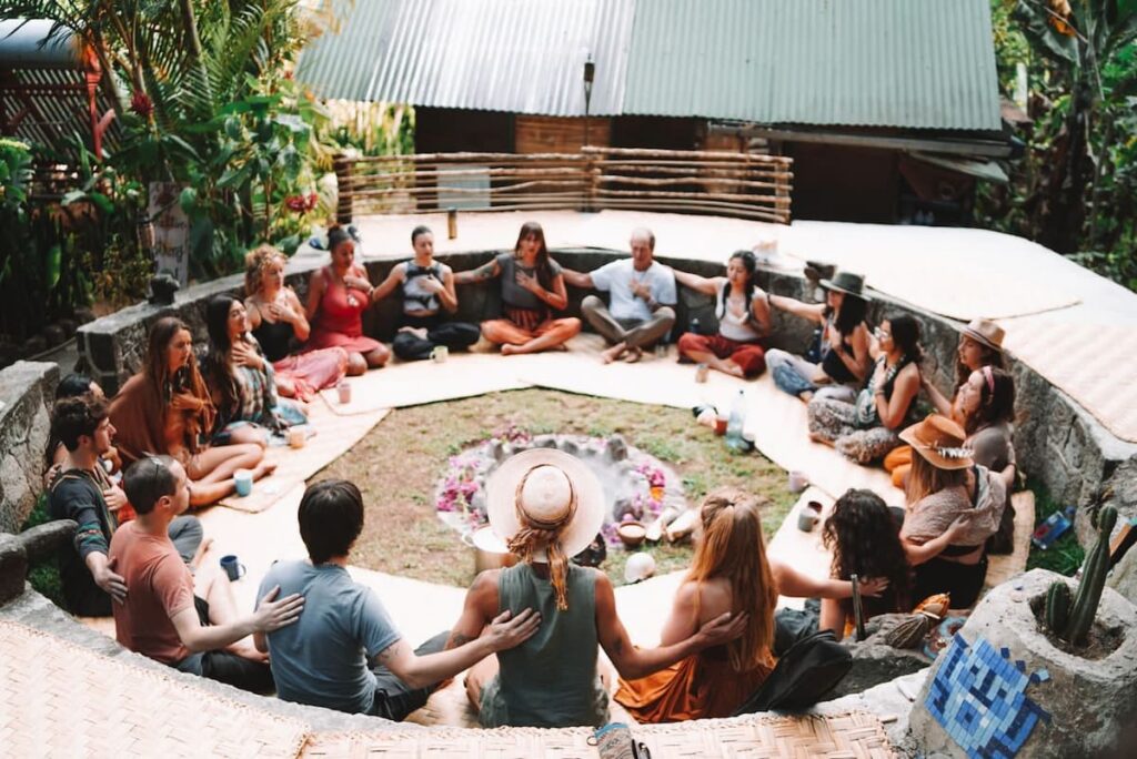 Fire circle at Mystical Yoga Farm